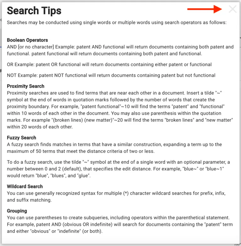 Search Tips Box